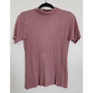 Light Pink Vintage Spenser Jeremy Silk Blend Ribbed Shirt S